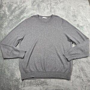 Collars & Co Sweater Mens XXL Gray Cashmere Blend Classic Preppy Quiet Luxury